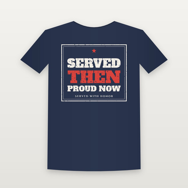 Served Then · Proud Now Veteran Women's Relaxed Tee (Vintage Frame) - Navy