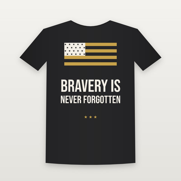 Bravery Is Never Forgotten Veteran Women's Relaxed Tee (Flag) - Black