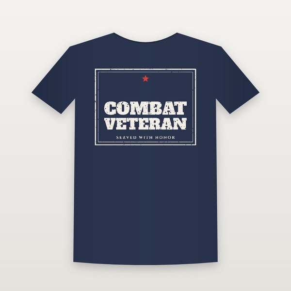 Combat Veteran Women's Relaxed Tee (Vintage Frame) - Navy