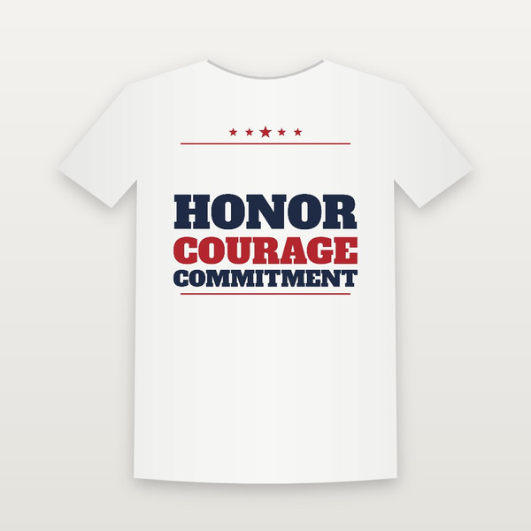 Honor · Courage · Commitment Veteran Women's Relaxed Tee (Star Banner) - White