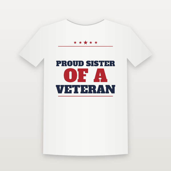 Proud Sister of a Veteran Women's Relaxed Tee (Star Banner) - White