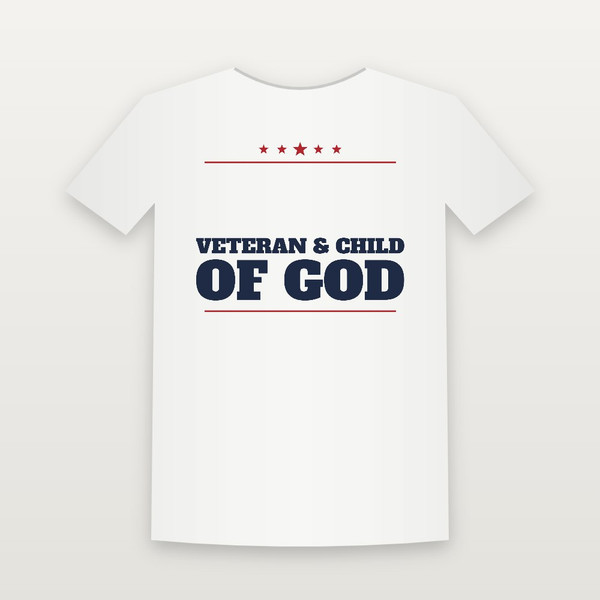 Veteran & Child of God Women's Relaxed Tee (Star Banner) - White