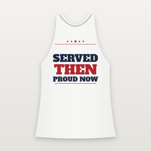 Served Then · Proud Now Veteran Women's Racerback Tank (Star Banner) - White