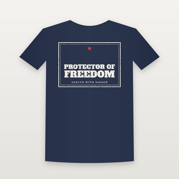 Protector of Freedom Veteran Youth Tee (Vintage Frame) - Navy