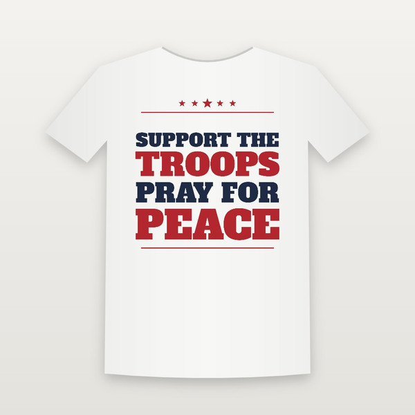 Support the Troops · Pray for Peace Veteran Youth Tee (Star Banner) - White