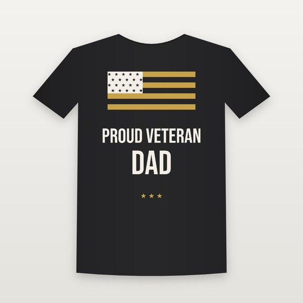 Proud Veteran Dad Youth Tee (Flag) - Black