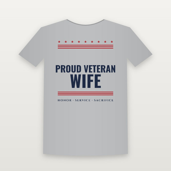 Proud Veteran Wife Youth Tee (Stars & Stripes) - Heather Gray