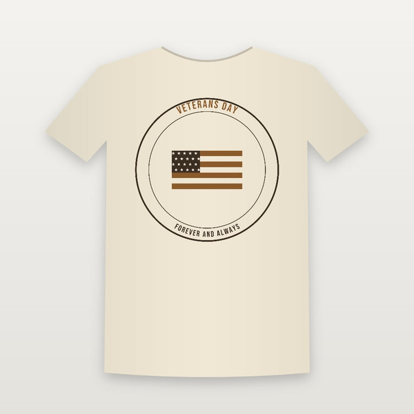 Veterans Day Christian Youth Tee (Emblem Badge) - Natural