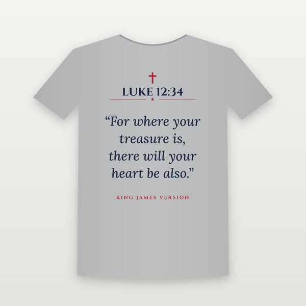 Luke 12:34 KJV Christian T-Shirt (Classic) - Heather Gray