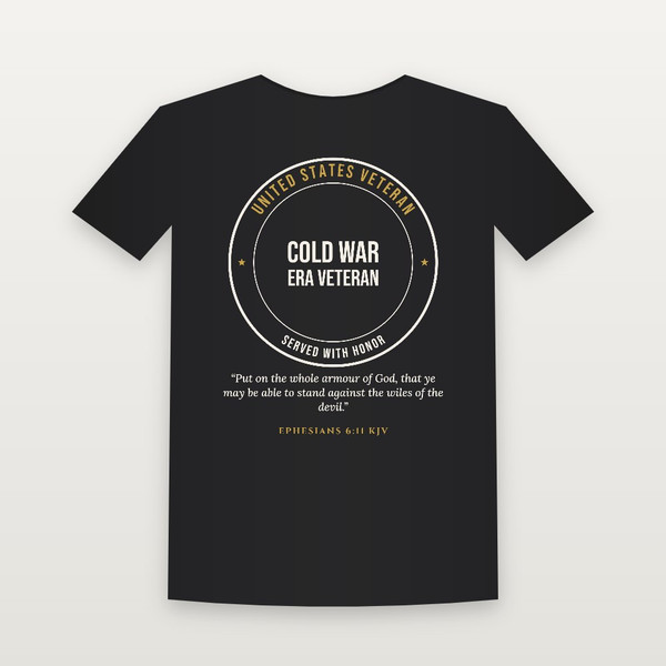 Cold War Era Veteran Toddler Tee with Ephesians 6:11 (Badge) - Black