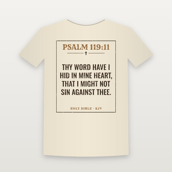Psalm 119:11 KJV Christian T-Shirt (Vintage) - Natural