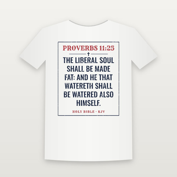Proverbs 11:25 KJV Christian T-Shirt (Vintage) - White