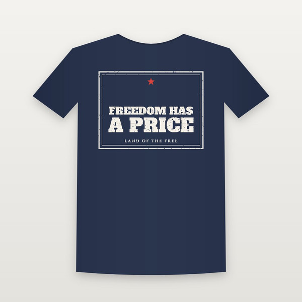 Freedom Has a Price Patriotic Women's Relaxed Tee (Vintage Frame) - Navy