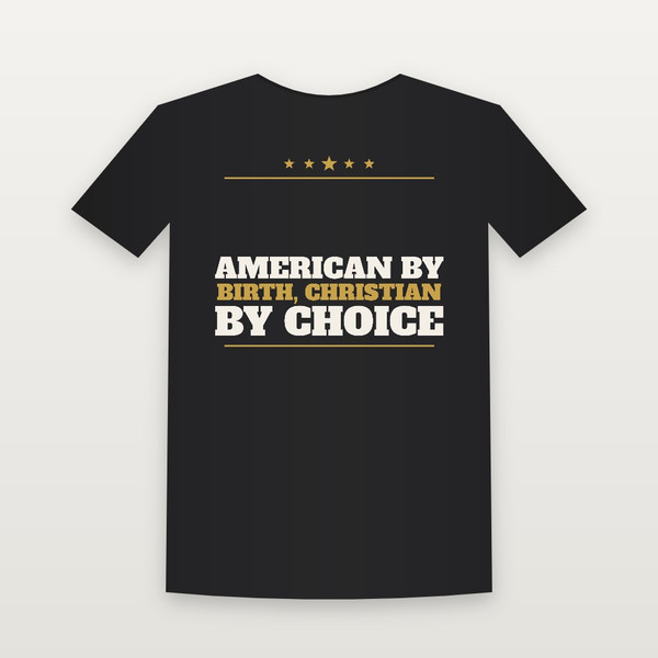 American by Birth, Christian by Choice Patriotic Women's Relaxed Tee (Star Banner) - Black