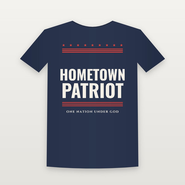 Hometown Patriot Women's Relaxed Tee (Stars & Stripes) - Navy