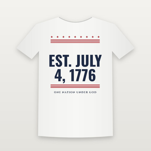 Est. July 4, 1776 Patriotic Women's Relaxed Tee (Stars & Stripes) - White