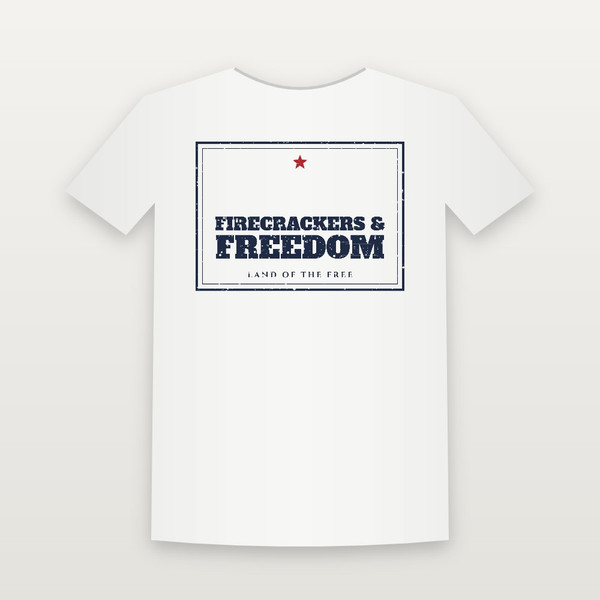 Firecrackers & Freedom Patriotic Women's Relaxed Tee (Vintage Frame) - White