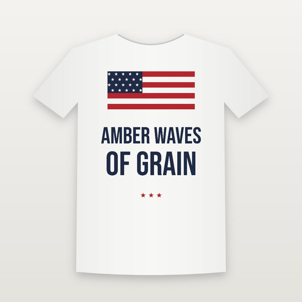 Amber Waves of Grain Patriotic Women's Relaxed Tee (Flag) - White