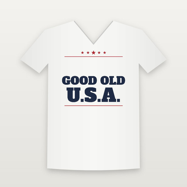 Good Old U.S.A. Patriotic V-Neck Tee (Star Banner) - White