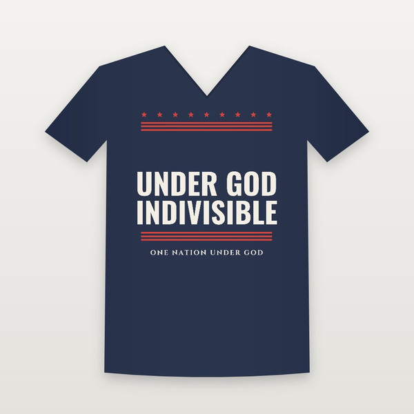Under God · Indivisible Patriotic V-Neck Tee (Stars & Stripes) - Navy