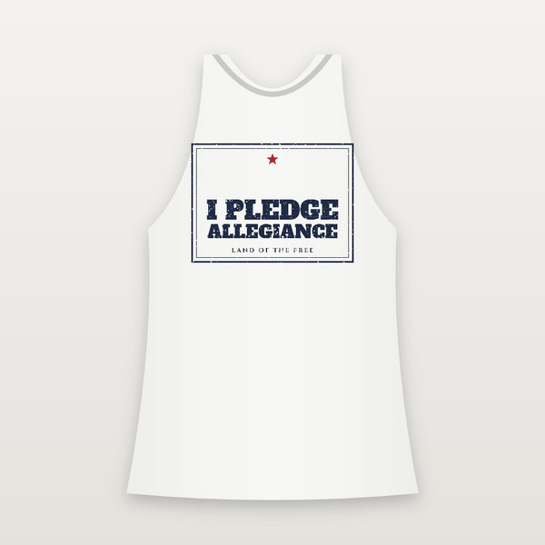 I Pledge Allegiance Patriotic Women's Racerback Tank (Vintage Frame) - White