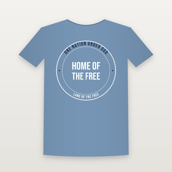 Home of the Free Patriotic Youth Tee (Badge) - Heather Blue