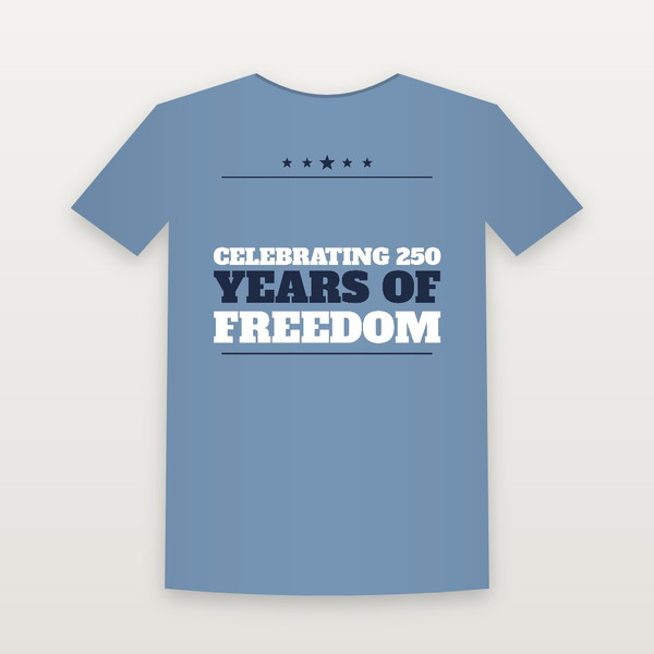 Celebrating 250 Years of Freedom Patriotic Youth Tee (Star Banner) - Heather Blue