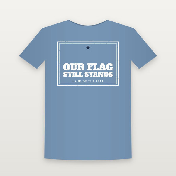 Our Flag Still Stands Patriotic Youth Tee (Vintage Frame) - Heather Blue