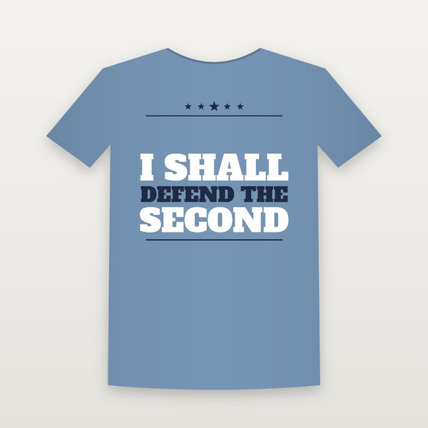 I Shall Defend the Second Patriotic Youth Tee (Star Banner) - Heather Blue
