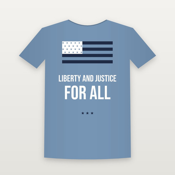 Liberty and Justice for All Patriotic Youth Tee (Flag) - Heather Blue