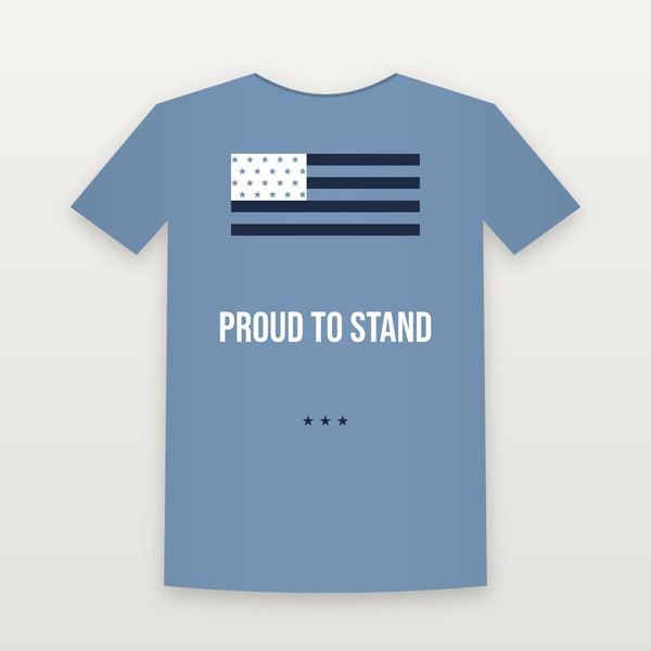 Proud to Stand Patriotic Youth Tee (Flag) - Heather Blue