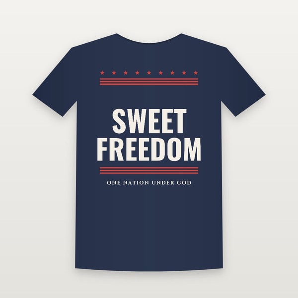 Sweet Freedom Patriotic Youth Tee (Stars & Stripes) - Navy