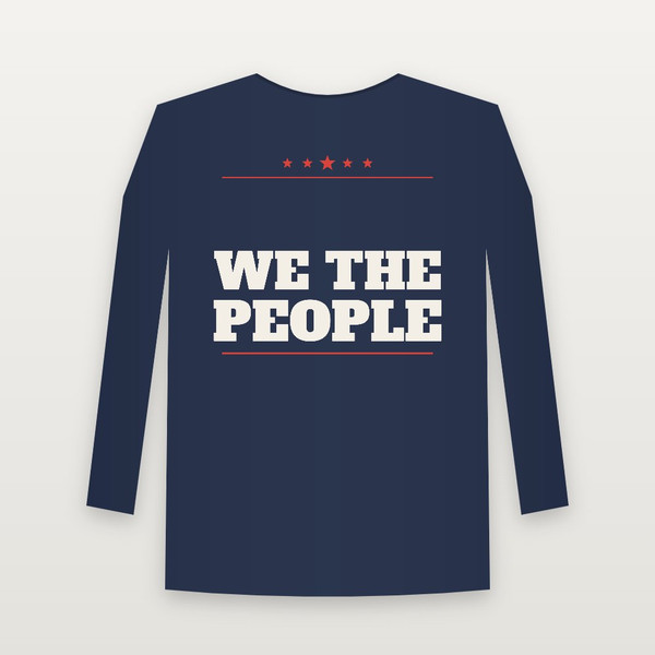 We the People Patriotic Youth Long Sleeve Tee (Star Banner) - Navy
