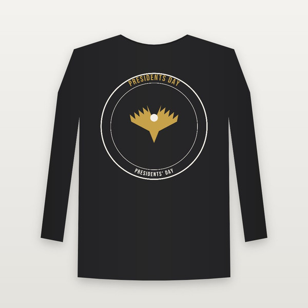 Presidents Day Presidents' Day Christian Youth Long Sleeve Tee (Emblem Badge) - Black