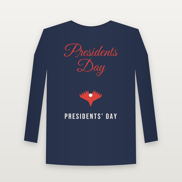 Presidents Day Presidents' Day Christian Youth Long Sleeve Tee (Holiday Script) - Navy