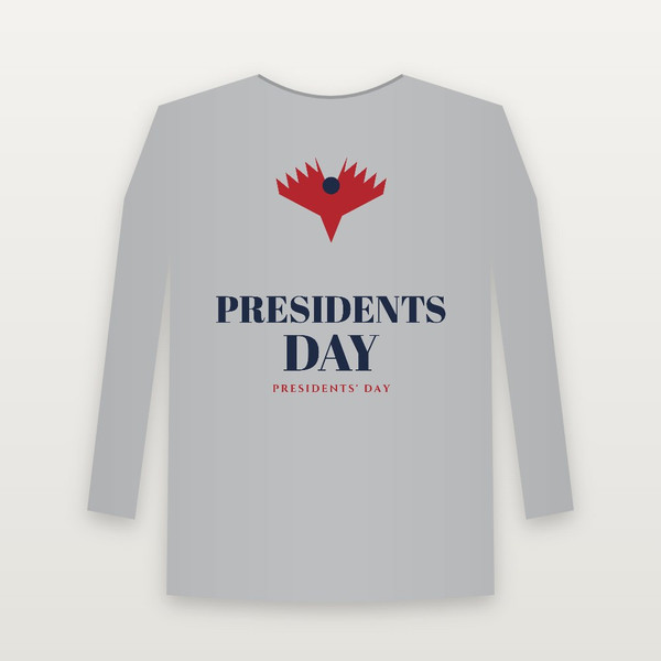 Presidents Day Presidents' Day Christian Youth Long Sleeve Tee (Holiday) - Heather Gray