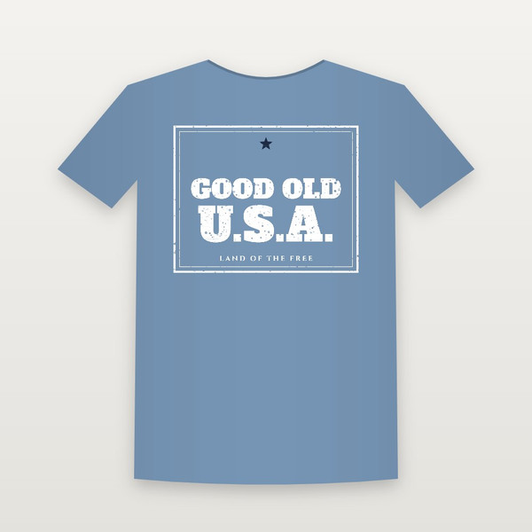 Good Old U.S.A. Patriotic Toddler Tee (Vintage Frame) - Heather Blue