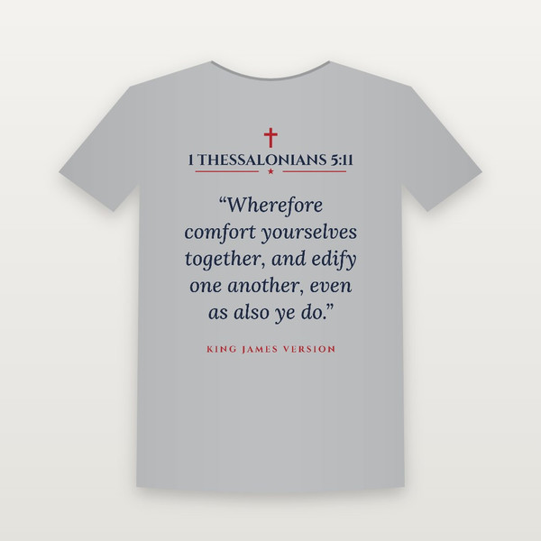 1 Thessalonians 5:11 KJV Christian T-Shirt (Classic) - Heather Gray