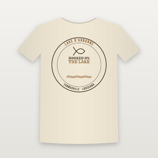 Hooked on Lake D'Arbonne Women's Relaxed Tee (Lake Badge) - Natural