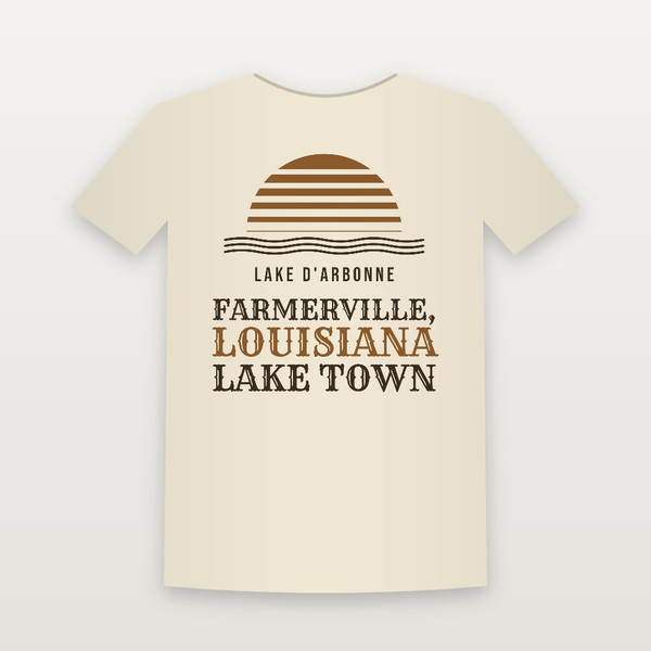 Farmerville, Louisiana · Lake Town Women's Relaxed Tee (Retro Sunset) - Natural