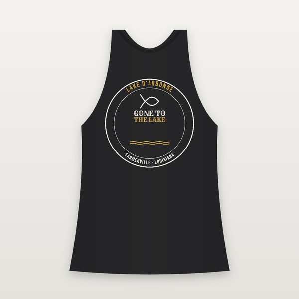 Gone to the Lake Lake D'Arbonne Women's Racerback Tank (Lake Badge) - Black