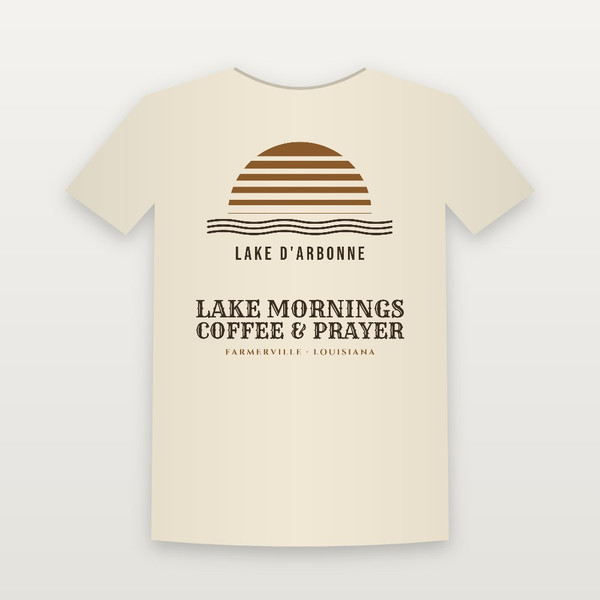 Lake Mornings · Coffee & Prayer Lake D'Arbonne Youth Tee (Retro Sunset) - Natural