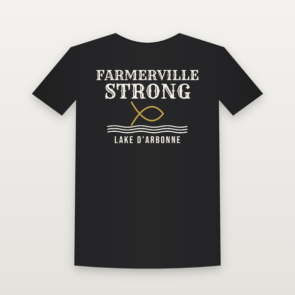 Farmerville Strong Youth Tee (Fish & Waves) - Black
