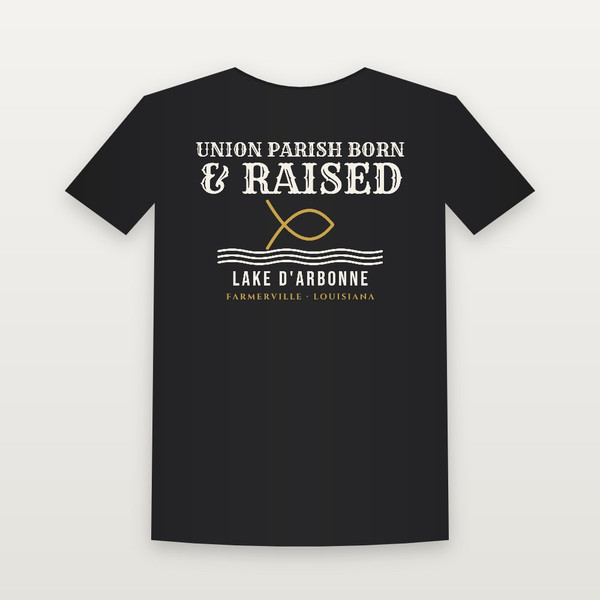 Union Parish Born & Raised Toddler Tee (Fish & Waves) - Black