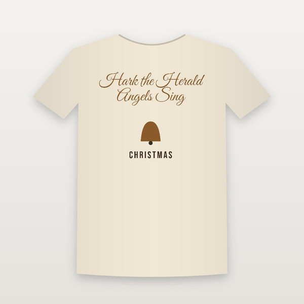 Hark the Herald Angels Sing Christmas Christian Short Sleeve Tee (Holiday Script) - Natural