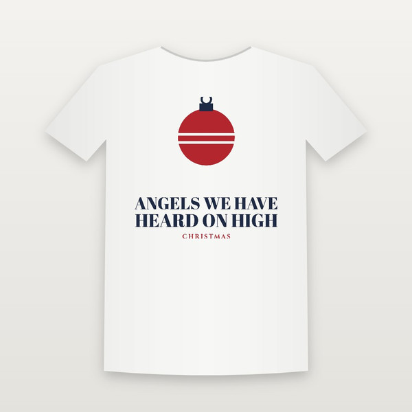 Angels We Have Heard on High Christmas Christian Short Sleeve Tee (Holiday) - White