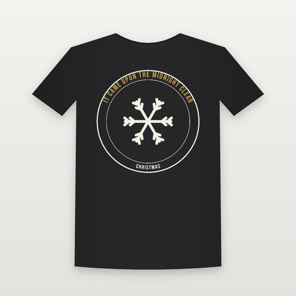 It Came Upon the Midnight Clear Christmas Christian Short Sleeve Tee (Emblem Badge) - Black