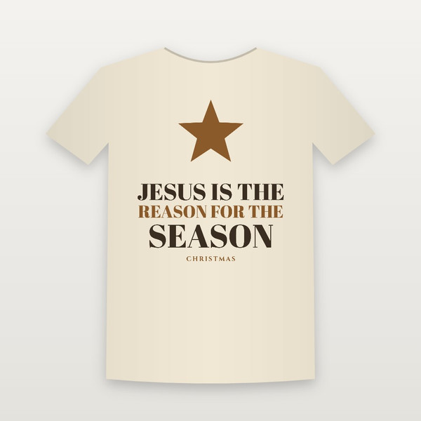 Jesus Is the Reason for the Season Christmas Christian Short Sleeve Tee (Holiday) - Natural