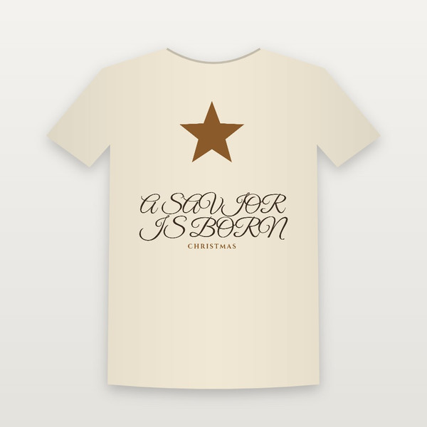 A Savior Is Born Christmas Christian Short Sleeve Tee (Holiday) - Natural