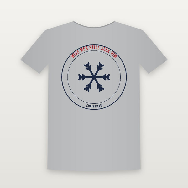 Wise Men Still Seek Him Christmas Christian Women's Relaxed Tee (Emblem Badge) - Heather Gray